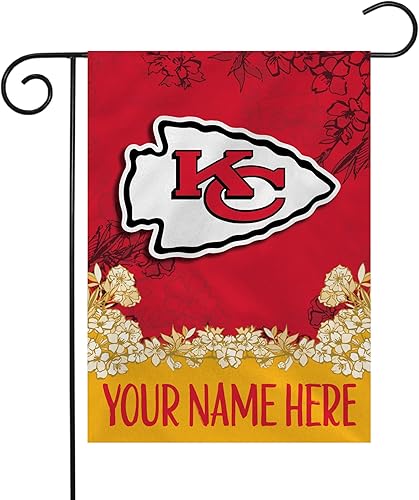 Rico Industries NFL Football Kansas City Chiefs - Bandera de jardín personalizada