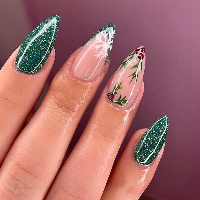 Snowflake Shimmer Nails