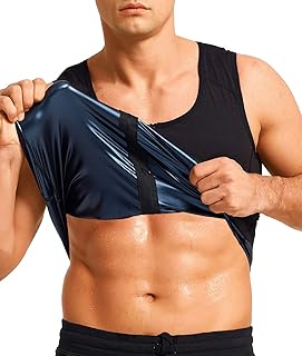 Optlove Men's Sweat Vest Waist Trainer Sauna Suit Heat Trapping Polymer Body Shaper Shirts Workout Tank Top