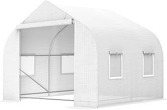 Vinyl Greenhouse, Greenhouse, Vinyl Greenhouse, Greenhouse House, Small, Home Use, Outdoor, Both Sides Open, Cold Protection, Rain Protection, Ventilation, Houseplants, Gardening Home Garden
