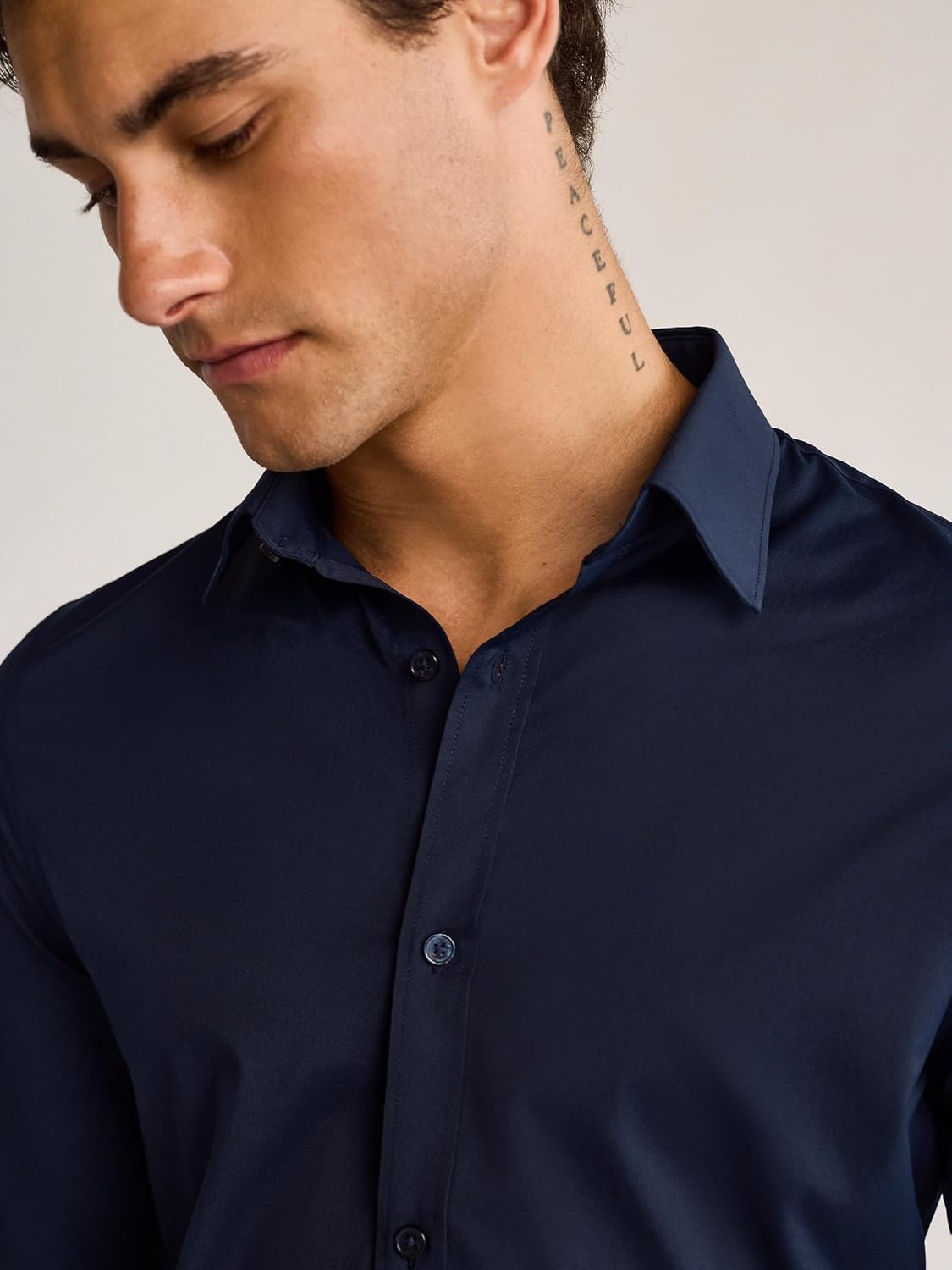 EXPRESS Men’s Everyday Performance Dress Shirt – Slim Fit Stretch Solid Button-Up, Moisture-Wicking, Wrinkle Resistant - Image 3