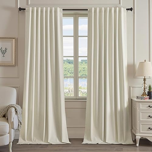 Miniatura 39 de UHITECH - Cortinas de 108 pulgadas de largo para ventana de sala de estar, cortinas opacas para dormitorio, juego de 2 paneles, azul, modernas, de