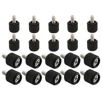 20pcs 6#-32 * 6 PC Case Thumb Screws Phillips Head Toolless Adjustment Hand-Tighten Computer Screw Black