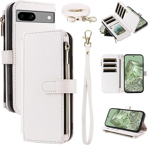 Furiet Wallet Case for Google Pixel 8A 5G with Wrist Strap,Shoulder Strap 10 Car
