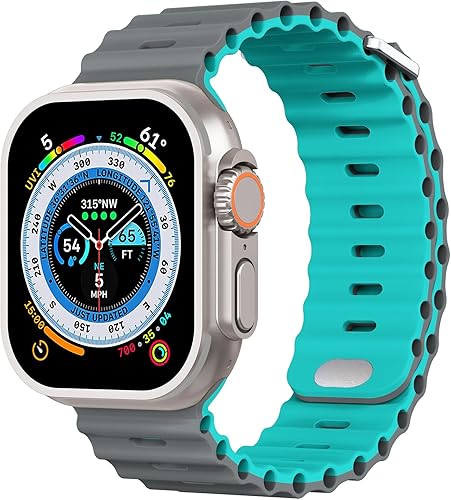 Miniatura 78 de Compatible with Apple Watch Ocean Bands 38mm 40mm 41mm 42mm 44mm 45mm 46mm 49mm Soft Silicone Wristbands Replacement Strap for iWatch Ultra 2 Ultra