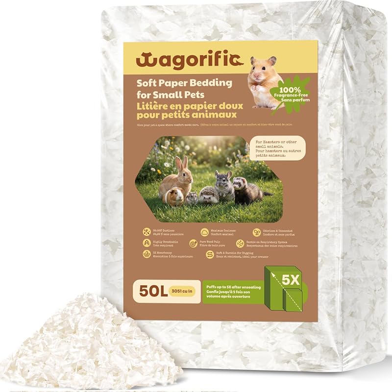 Forração de Papel sem Perfume para Pequenos Animais com Controle de Odores Wagorific 1,21 kg