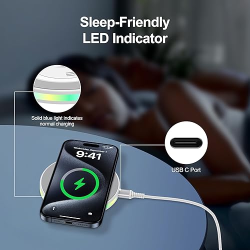 Miniatura 4 de Cargador inalámbrico Android para Google Pixel 8 Pro 7 Pro 6 Pro cargador de teléfono inalámbrico de 15 W con adaptador de carga rápida para Samsung