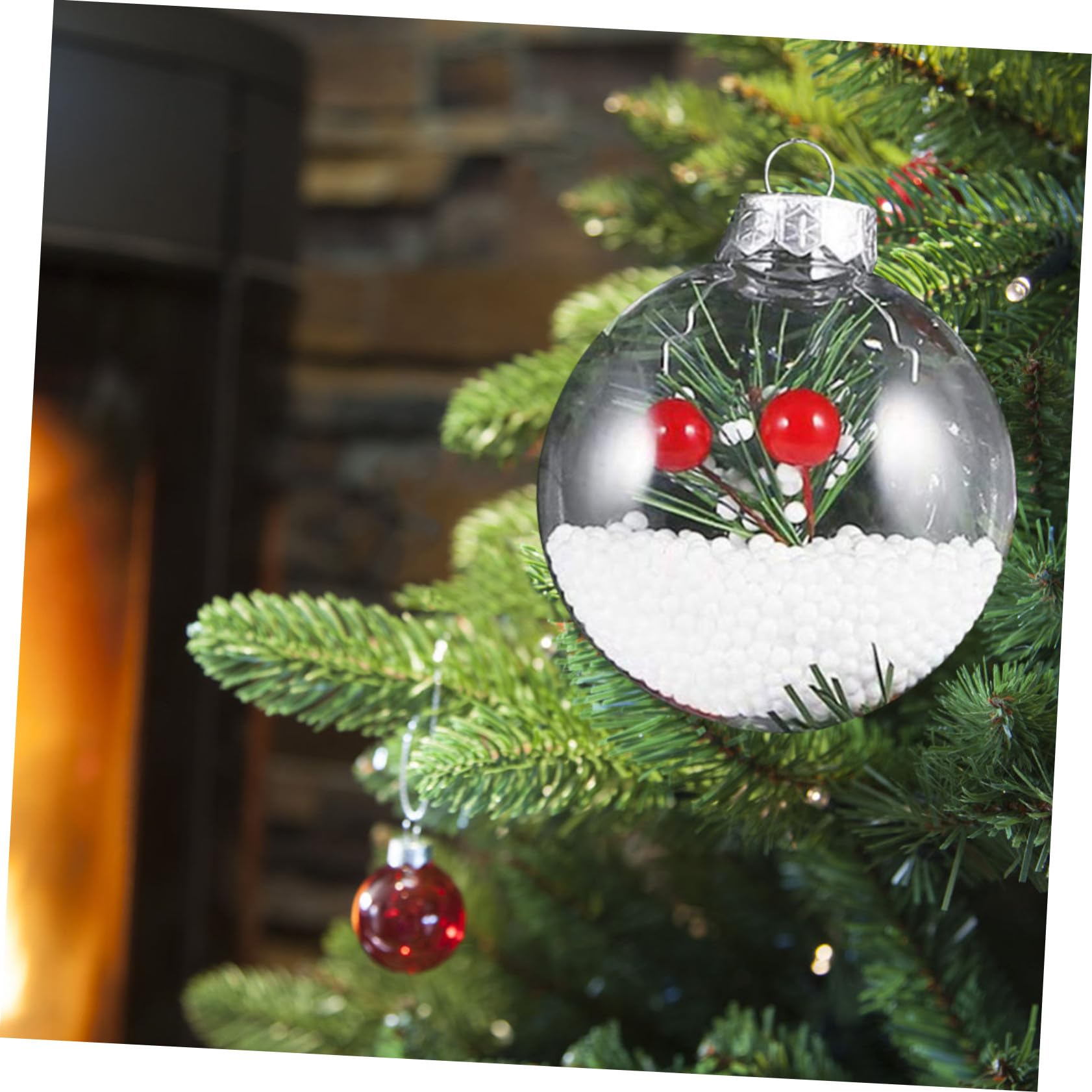 20 Piezas Bolas Navideñas Transparentes para Colgar de Adornos de Bolas para Árbol de Navidad Vacías de Decoración Colgante para Fiestas Navideñas