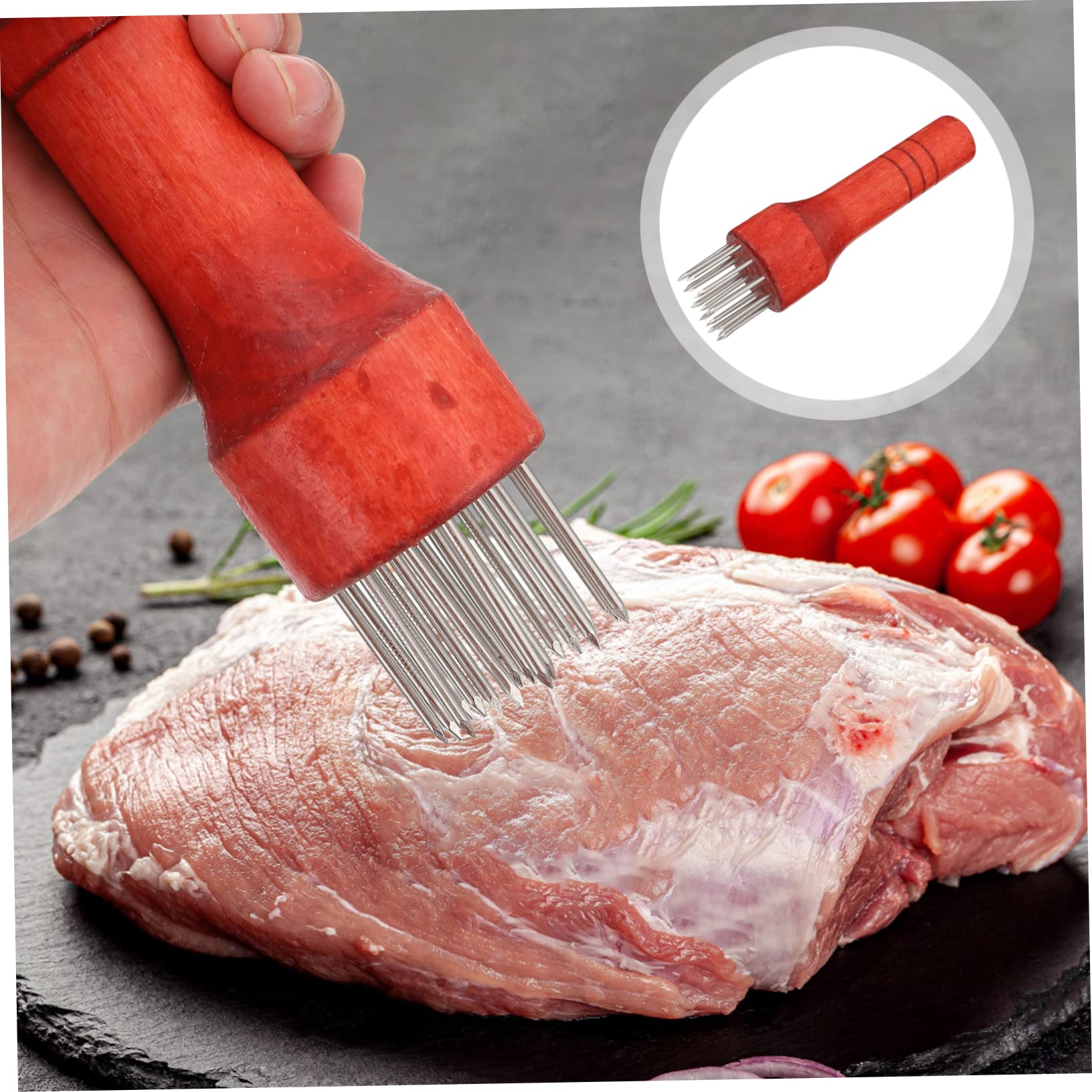 BESTYASH 1Pc Pork Tenderizing Tool with Handle Meat Pounding Accessory for Steak Chicken and Pork Ergonomic Design for Easy Use and Storage