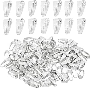 PATIKIL 8,5x3,5mm Snap Bail Haken Pinch, 200 Stück Legierung Anhänger Charme Verschlussverbinder Bail für Halskette Schmuckherstellung Armband Anhänger DIY Basteln, Silberton