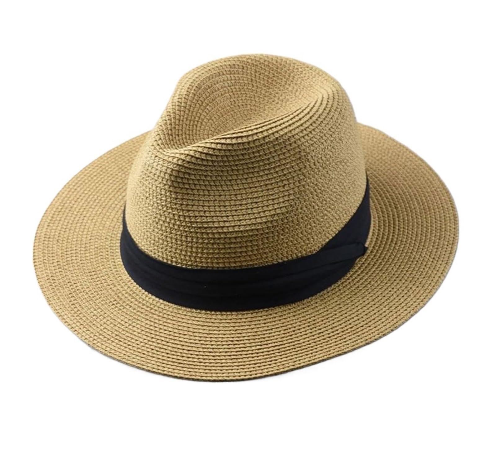 vrfvsdasAAS Straw Hat Women Sun Hat Outdoor Fishing Cowboy Straw Hat Male Sun Hat Vacation Beach Hats(Khaki,7.625)