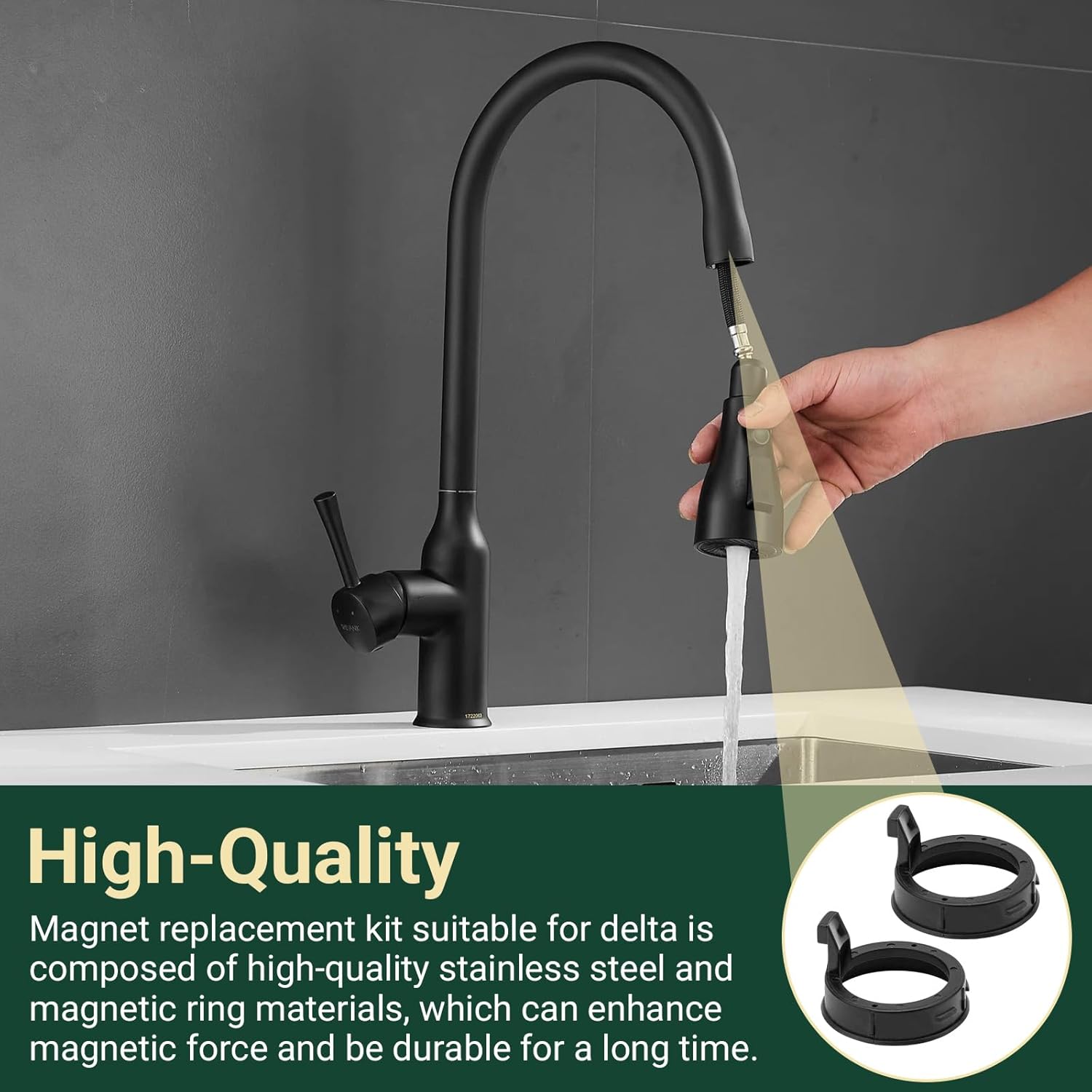 RP80977 Magnetic Ring Replacement for Delta Kitchen Faucet, 2Pcs Plumbing Magnet Kit