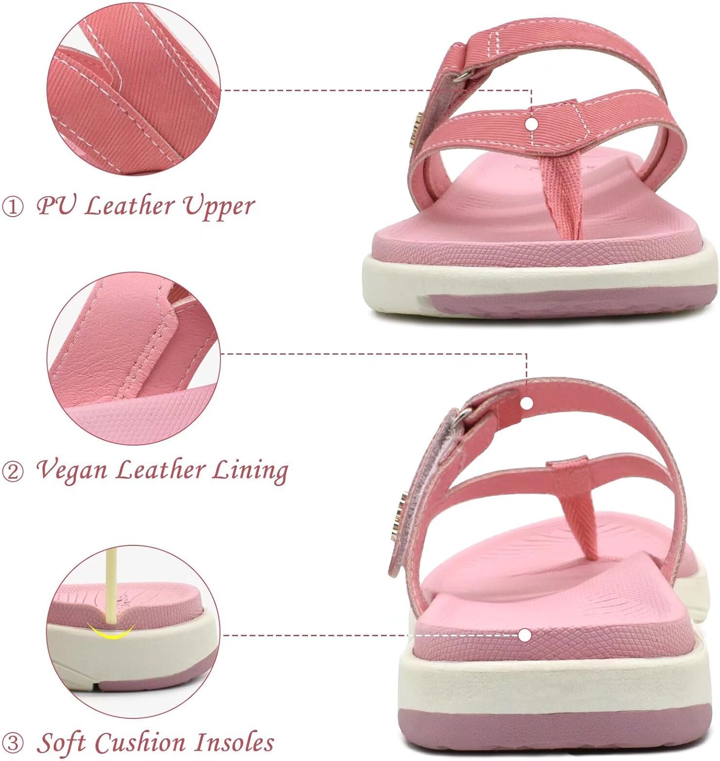 COFACE Womens Fashion Orthotic Flip Flops Ladies Slip On Lightweight Athletic Yoga Mat Cushion Thong Sandals With Comfortable Plantar Fasciitis Arch Support - Image 6