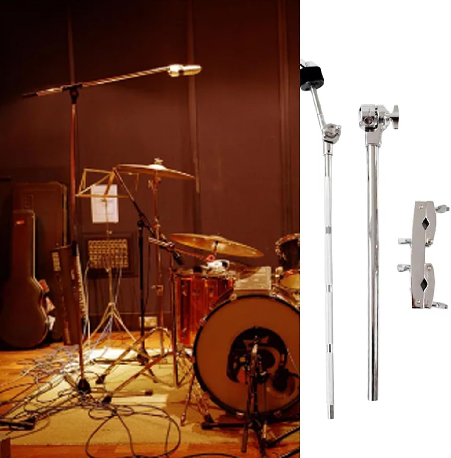 Cymbals Arm Stand Holder Hanging Cymbals Rack Drum Kits Extension Stand Clamp for Drum Percussion Instrument Enduring
