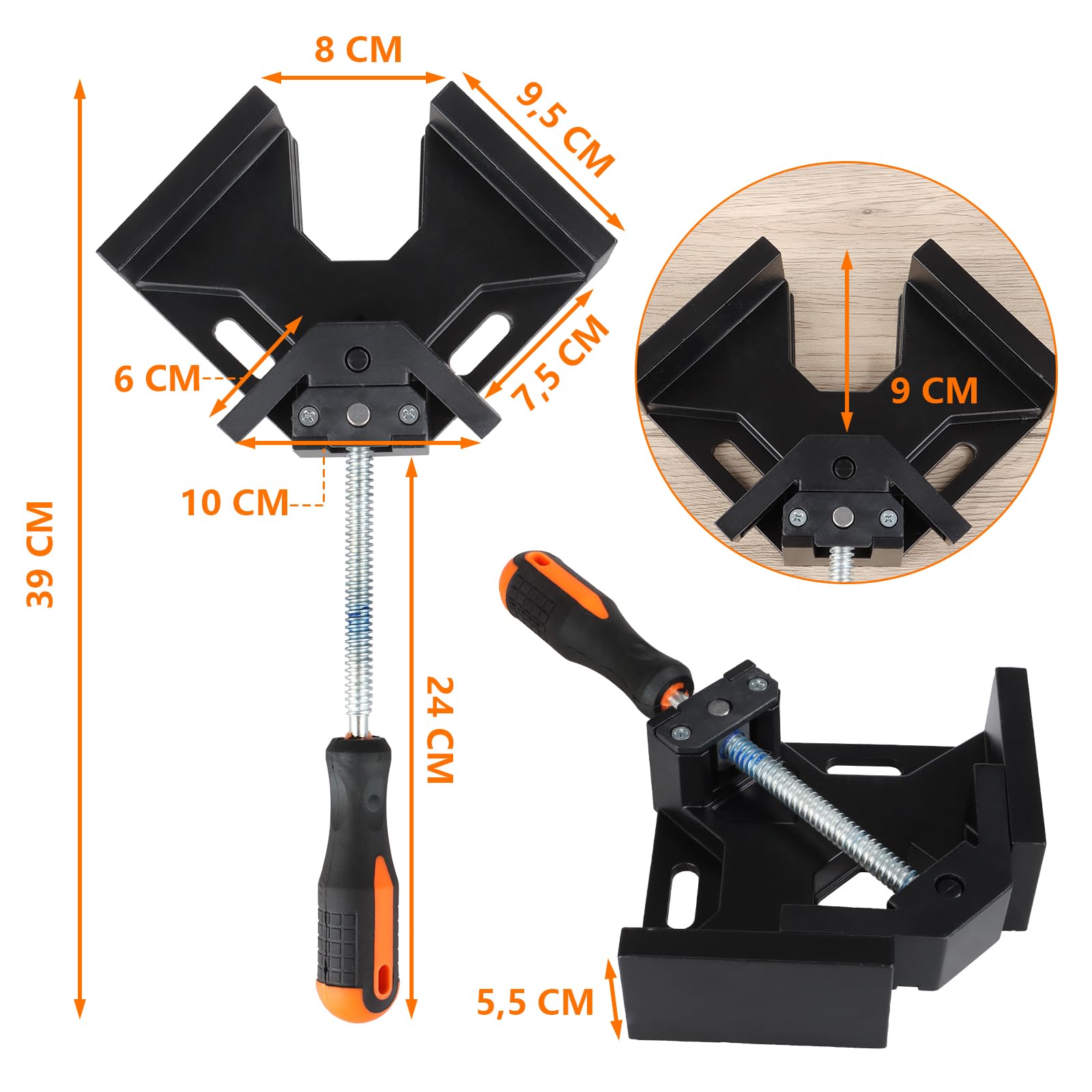 2 Morsetti Angolari 90° In Lega Di Alluminio | Morsetti Per Legno E Metall - Ideali Per Fai Da Te E Falegnameria - Foto 6