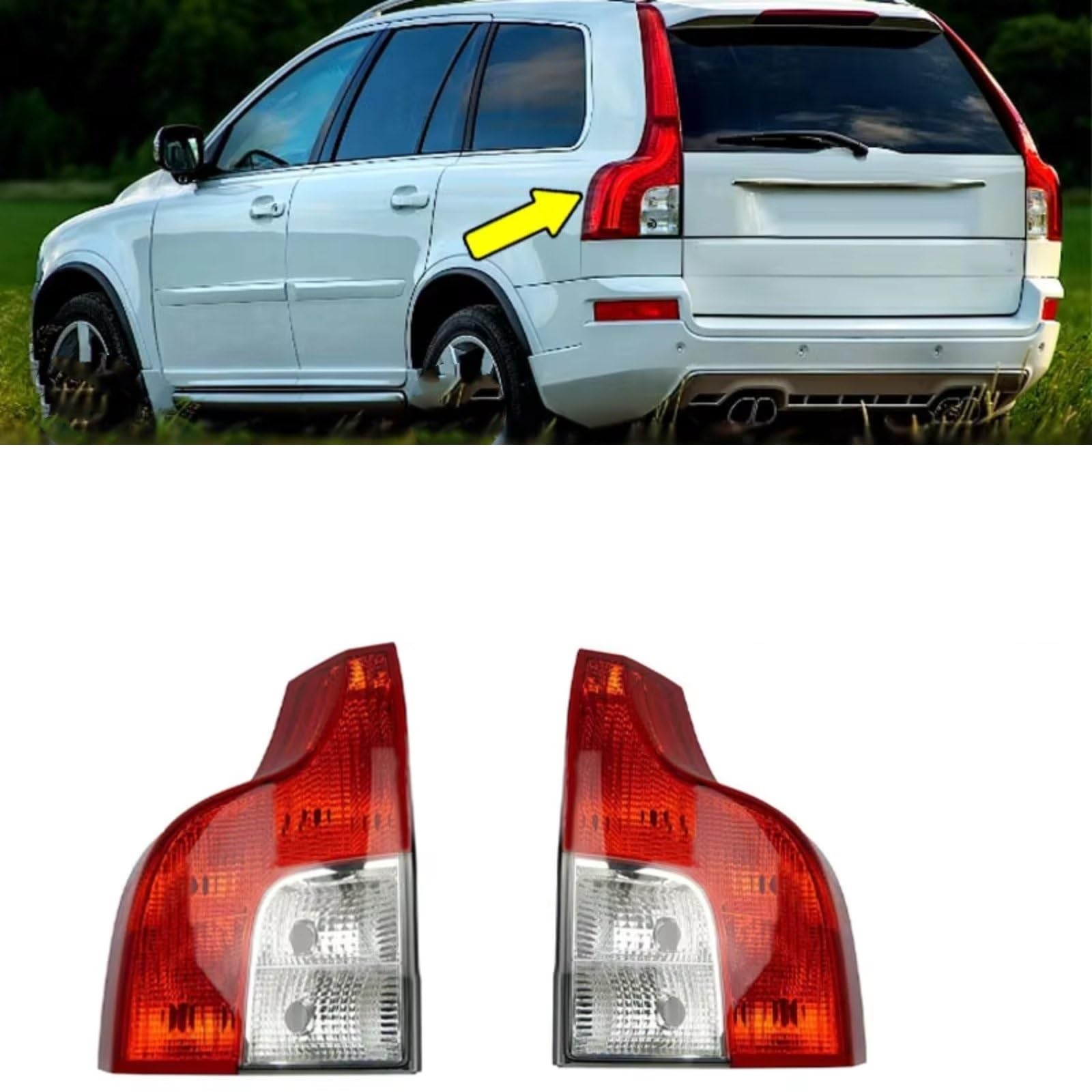 Auto Kompatibel Mit Volvo Für XC90 2007 2008 2009 2010 2011 2012 Auto-Rücklicht, Blinker, Nebelscheinwerfer, Rücklichtgehäuse Ohne Glühbirne 31213381 31213382