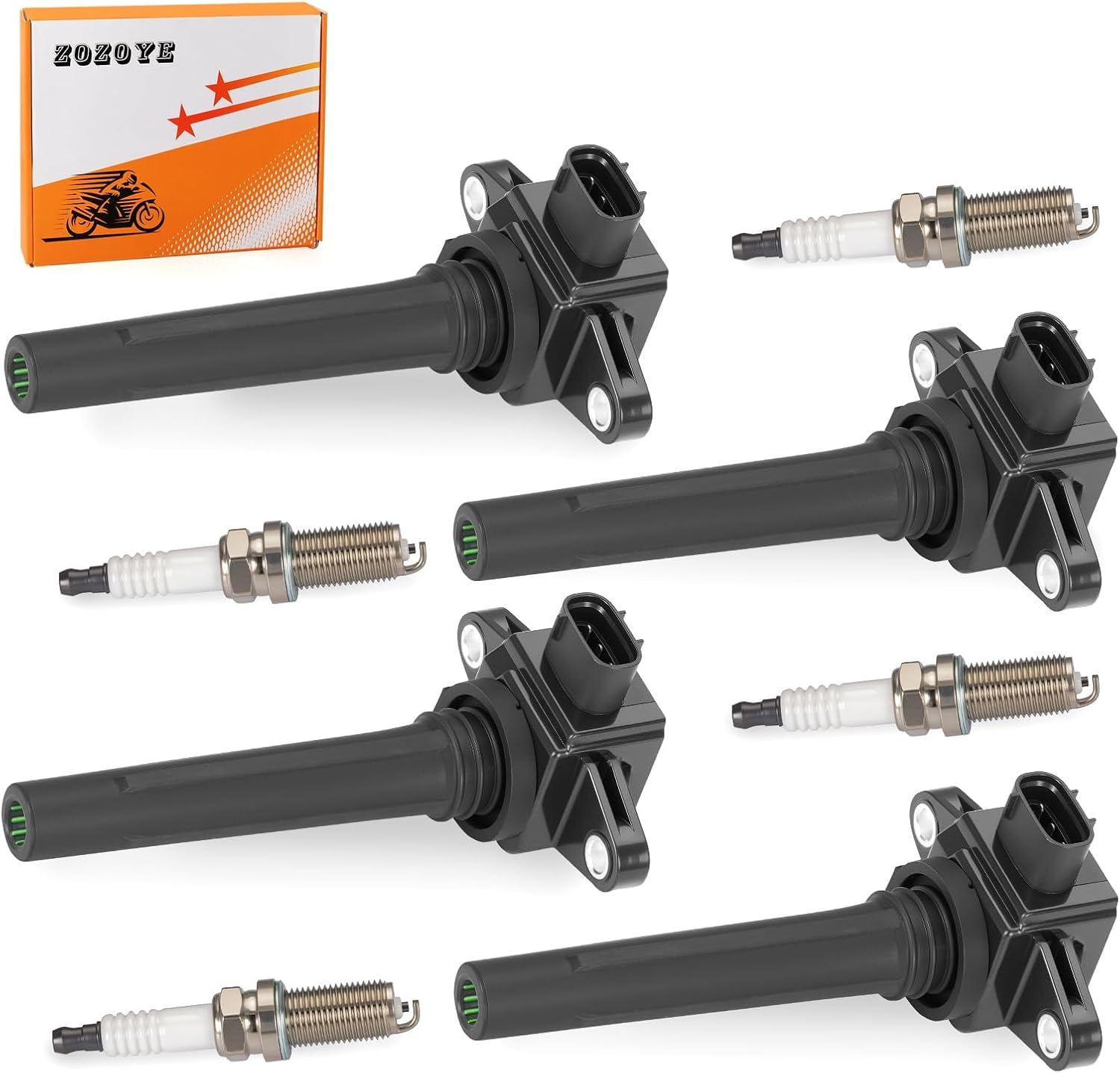 4Pcs Ignition Stick Coils w/Spark Plug For Yamaha TX1800 RX1800 SXT1800 XAT1800 BXT1800 FB1800 FC1800 GX1800 FX1800 2008-2023 6S5-82310-02-00