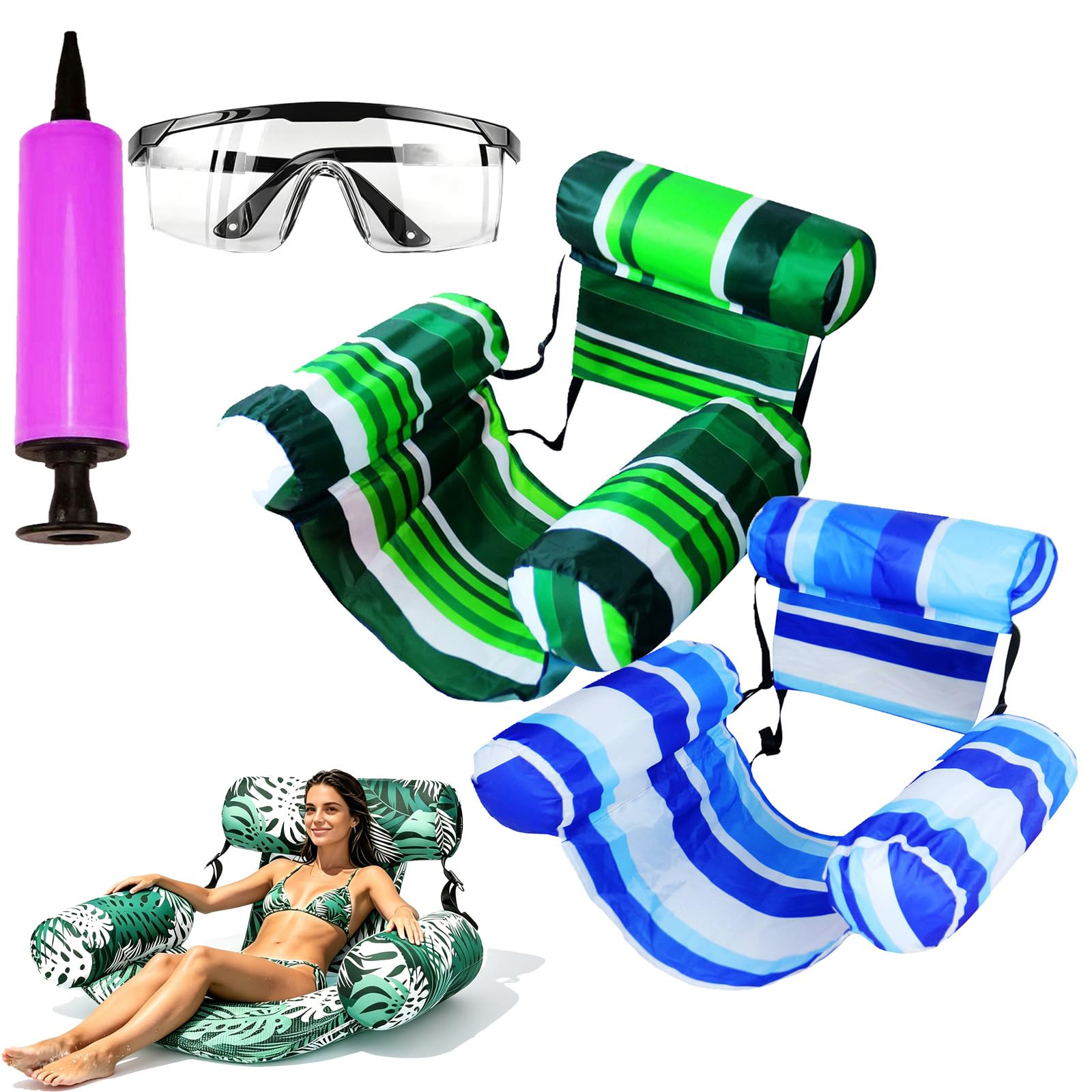 Sedia a sdraio gonfiabile per piscina, cuscino da nuoto per adulti, sedia da piscina per adulti, sedia gonfiabile per piscina, sedia da piscina per feste, estate, acqua tropicale