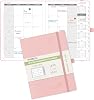 POPRUN Monthly Planner 2026-2027 Medium- 6.5 x 8.5 Soft Cover, 18-Month Calendar Book Jan.2026 - Jun. 2027, Calendar Planner with Monthly Tabs & Pocket, 100 GSM Paper - Pink