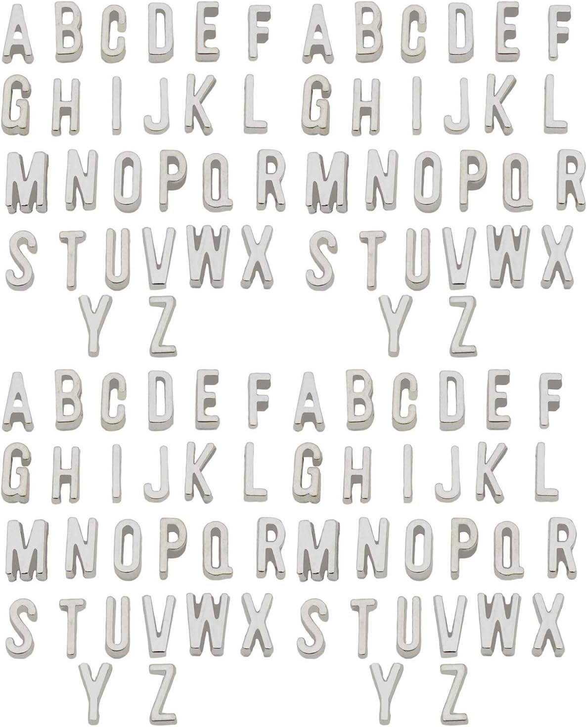 YYaaloa A-Z 26 Alphabet Letter Bracelet Charms (4 set / 104pcs) DIY Charms Pendant for DIY Crafting, Bracelet Necklace Earring Jewelry Making Accessory