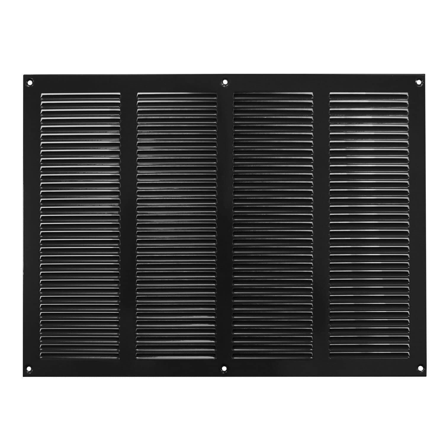 Prostko Ltd Black Prostko Metal Air Vent Grille / 400Mm X 300Mm / With Fly Screen/Modern Rectangular Flat Louvre Duct Cover