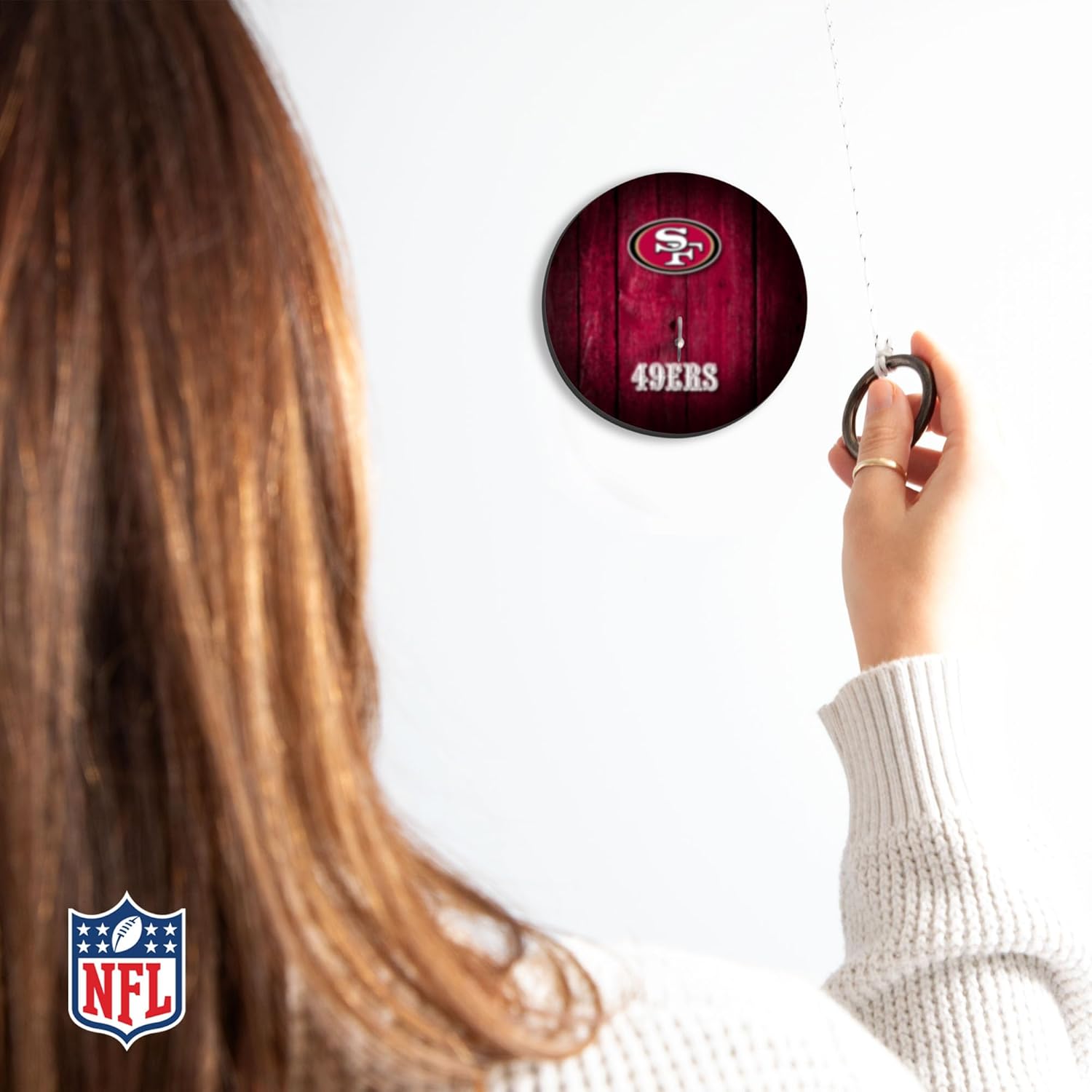 Solid Wood NFL Hook & Ring Toss Set with Direct Print HD Team Graphics – Easy Hang Hook and Ring Toss Target – Great Gift for Any Football Fan! Ring Toss Family Game for a Game Room, bar or Garage!