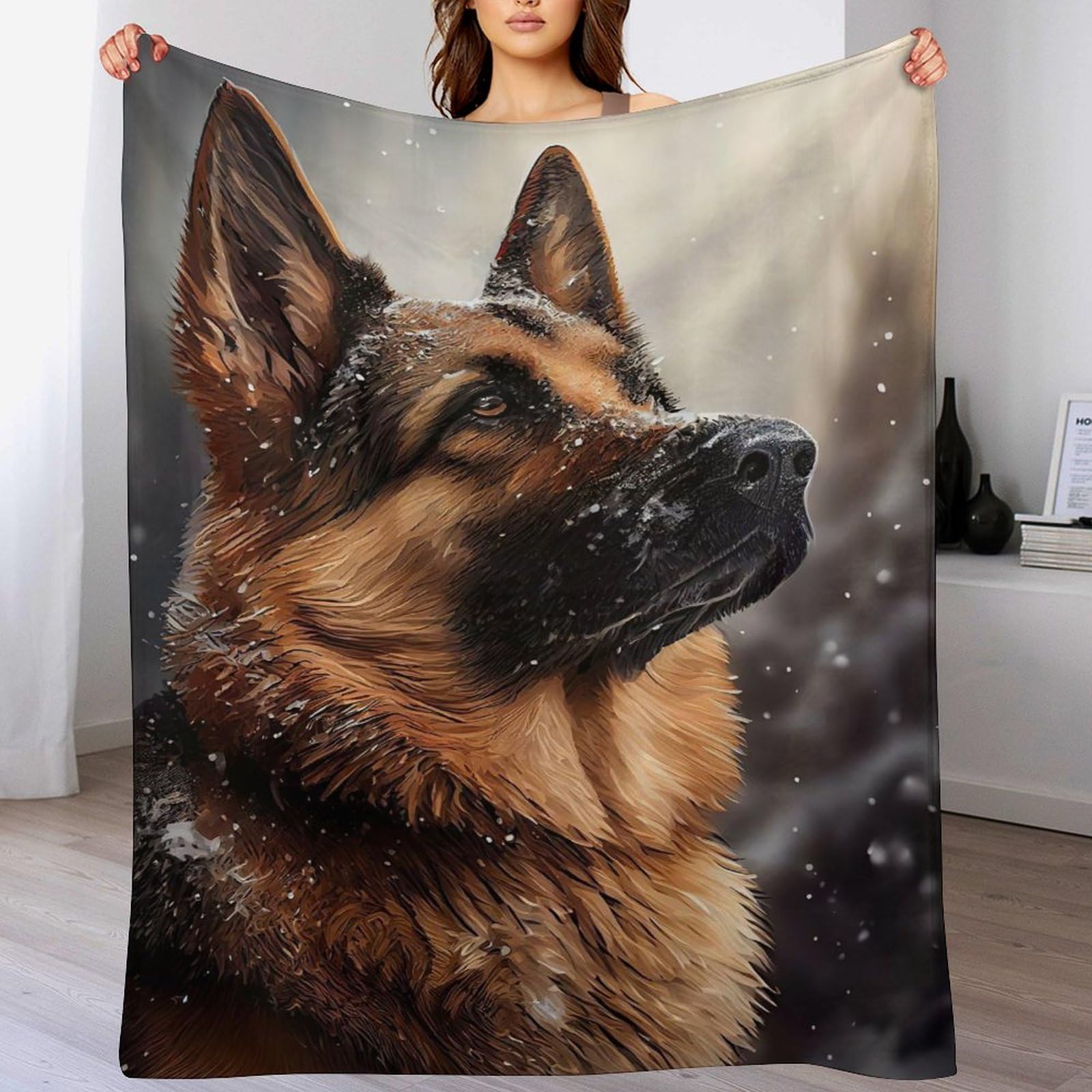 Plaid Berger Allemand en flanelle douce 140x180cm pour toutes saisons