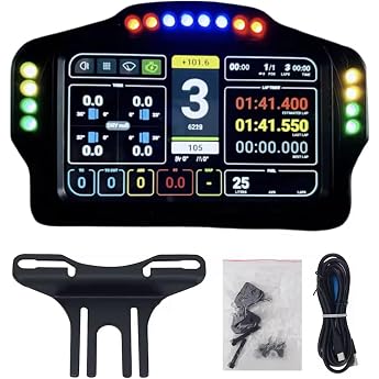 Benshuuk 5 inch Dashboard Touch Screen Gear Shifter for MOZA R3/R6/R9/R12; PC Multi-functional Instrument Speed Display For Logitech G29/G920/G923/RS50 Base Steering Wheel