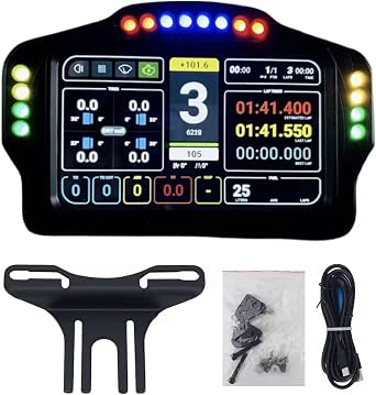 Benshuuk 5 inch Dashboard Touch Screen Gear Shifter for MOZA R3/R6/R9/R12; PC Multi-functional Instrument Speed Display For Logitech G29/G920/G923/RS50 Base Steering Wheel
