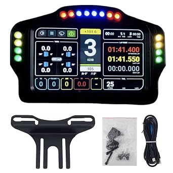 Obokidlyamor 5 inch Dashboard Touch Screen Gear Shifter for MOZA R3/R6/R9/R12; PC Multi-functional Instrument Speed Display For Logitech G29/G920/G923/RS50 Base Steering Wheel