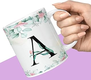 NH10 DESIGNS Colorful Floral Alphabet Letter A Printed Coffee Mug For Girls Boys Friends Love Kids Best Gift For Birthday Price In India