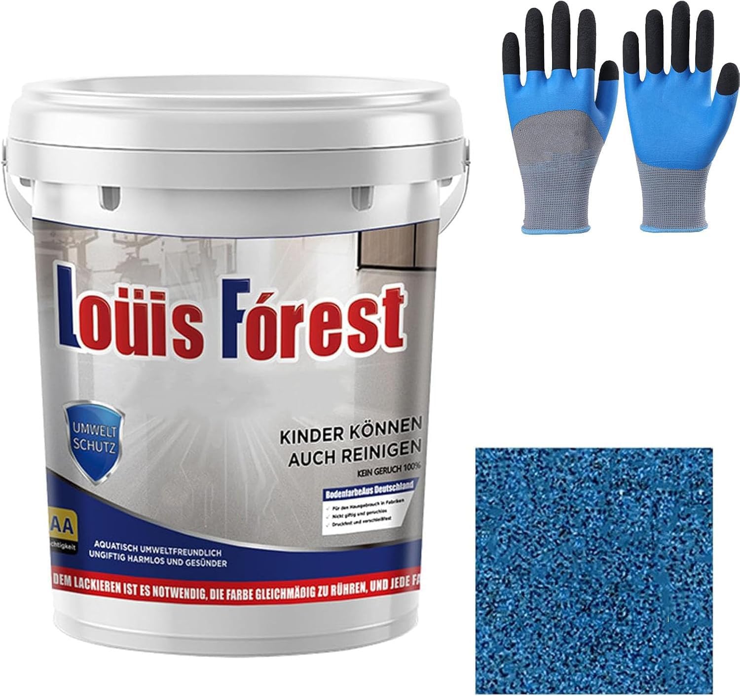 Epoxy Colored Sand Floor Paint, Epoxy Colored Sand Self Leveling Coating, Louis Forest Epoxy Floor Paint, for High Gloss Marble Effect Garage Coating (Dark Blue)