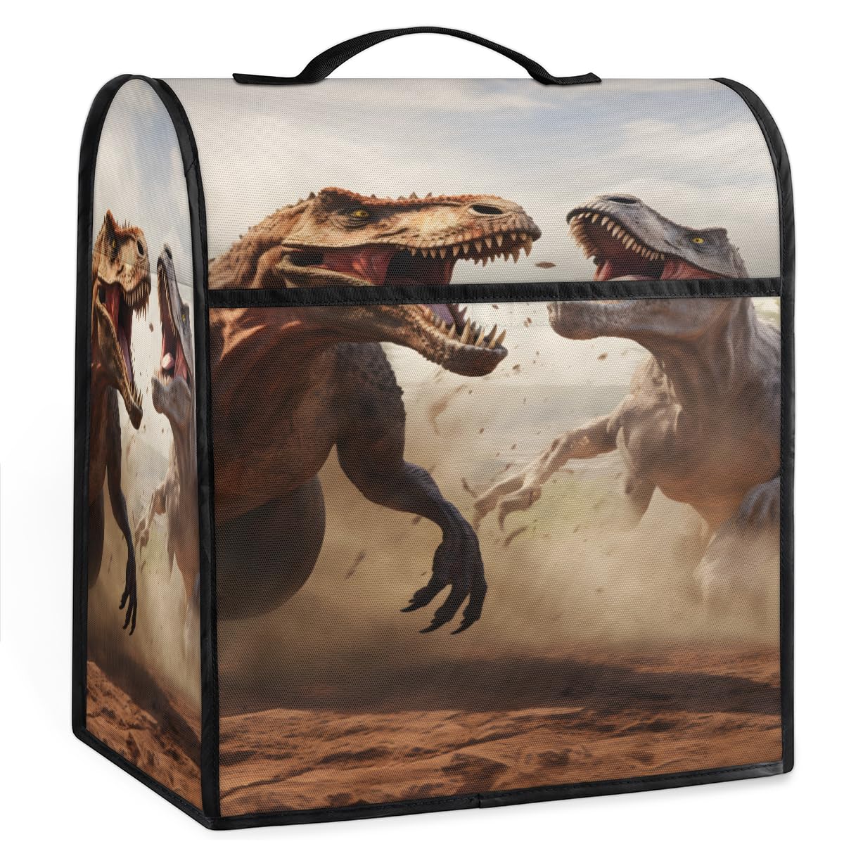 Coffee Maker Cover Ferocious Animal Dinosaur Kitchen Appliance Covers Small Appliance Covers Blender Cover Juicer Cover Dust Covers for Kitchen Appliances with Top Handle and Pockets,Washable,B48