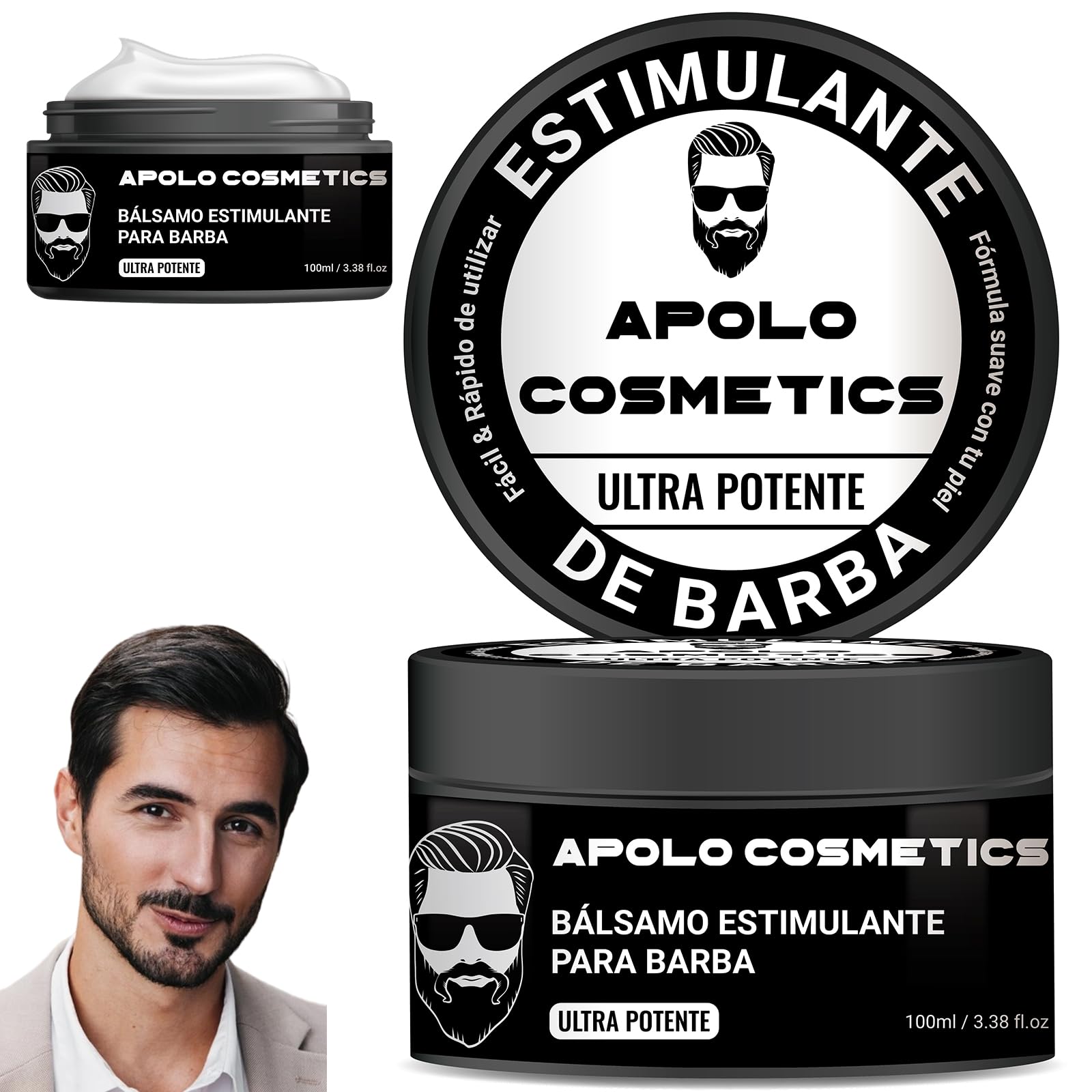 Para Barba, Estimulante De Barba, Beard Balm for Men, Crecimiento De Barba Para Hombre, Mustache Wax, Bálsamo Para Barba, Original Moisturizes &