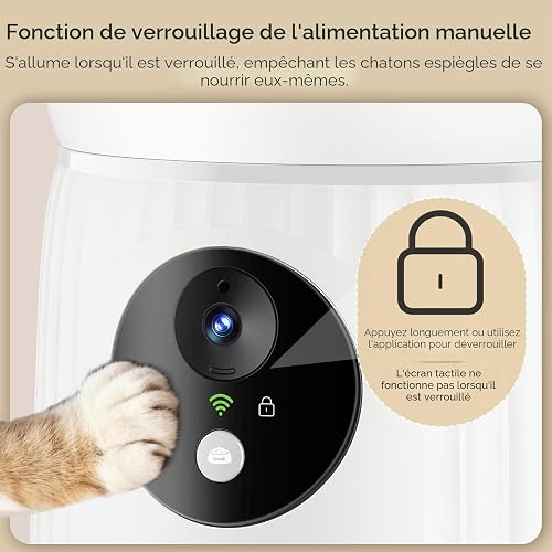 Faroro Automatic Cat Feeder with Camera, 1080P HD Video with Night Vision, 2-Way Audio, 4L Pet Feeder with Adjustable Camera Angle & Blockage Sensor, APP Control Cat Food Dispenser, 5GHz Wi-Fi - 6