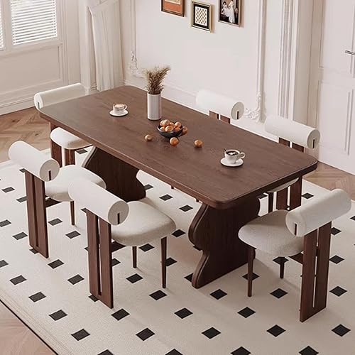 Miniatura 2 de JKGHK - Sillas de comedor de cuero, sillas de cocina con respaldo cilíndrico, silla decorativa cómoda sin brazos con patas de madera, silla tapizada