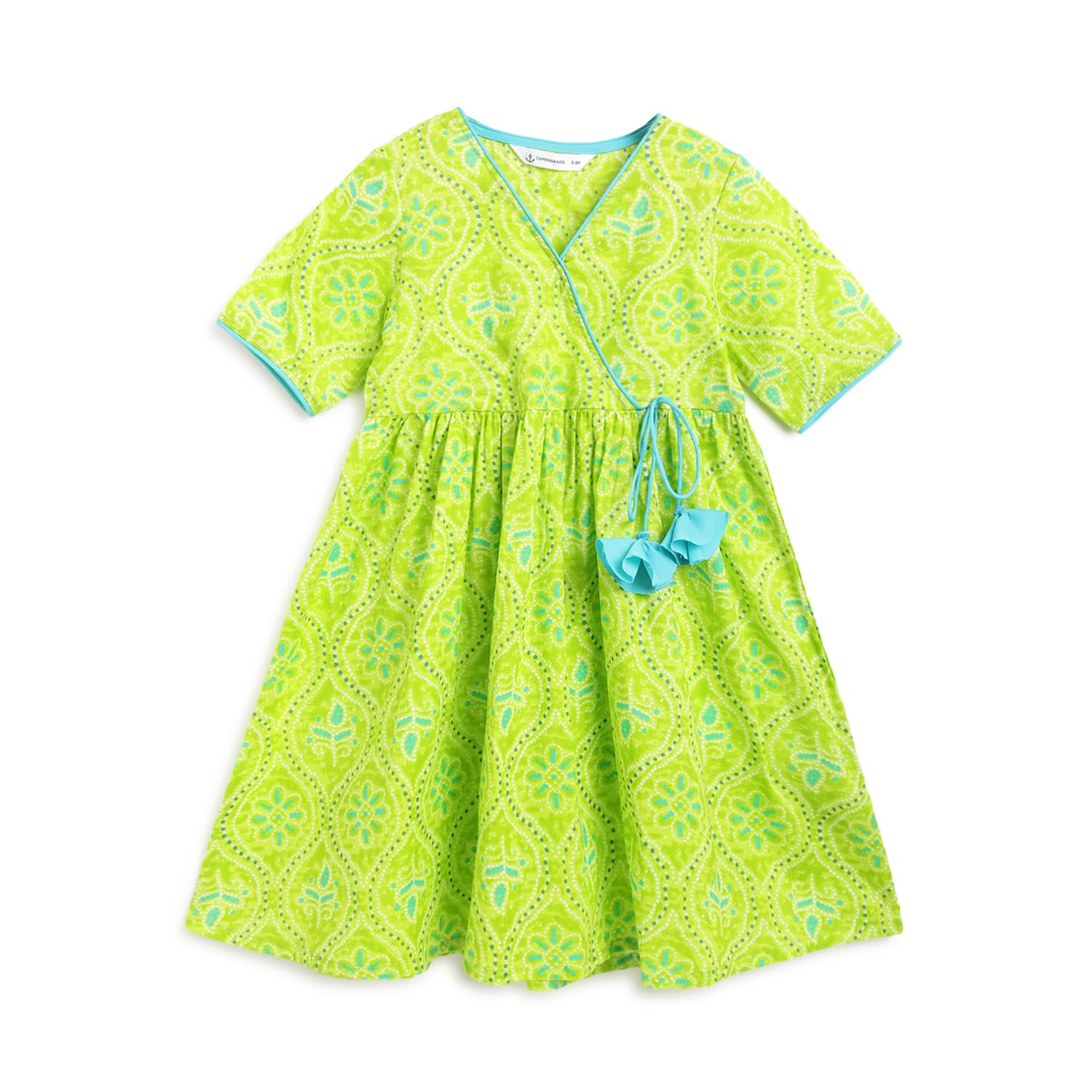 CampanaGirls Dress, Nihira Flared Kurta, Bandhini Print, Ethnic Wear for Kids Girls, Dress for Girls, Kids Girls Dress