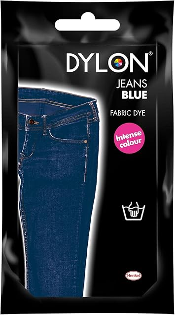 DYLON Hand Dye, Fabric Dye Sachet for Clothes, Soft Furnishings and Projects, 50 g - Jeans Blue