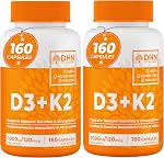 VITAMIN D3 K2 (MK-7) VEGAN | HIGH POTENCY•VALUE SIZE | Supports Prevention of Osteoporosis & Heart Calcification | Immune, Bone & Heart Health Supplement | Canadian Made Vitamin D3 Vitamin K2
