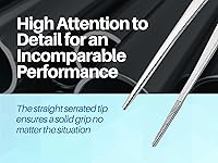 Vista 2 de ARTMAN INSTRUMENTS Pinzas rectas para laboratorio quirúrgico de alta precisión de acero inoxidable de 6 pulgadas, pinzas dentadas con mango chapado