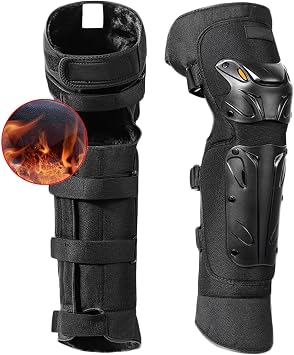 Motorcycle Knee Pads Winter, Knee Shin Guards Mountain Biking Knee Protector for Motorcycle Riding Motocross Knee Braces Unisex-Adult Winter Knee Protector for Motorcycle, 1 Pair