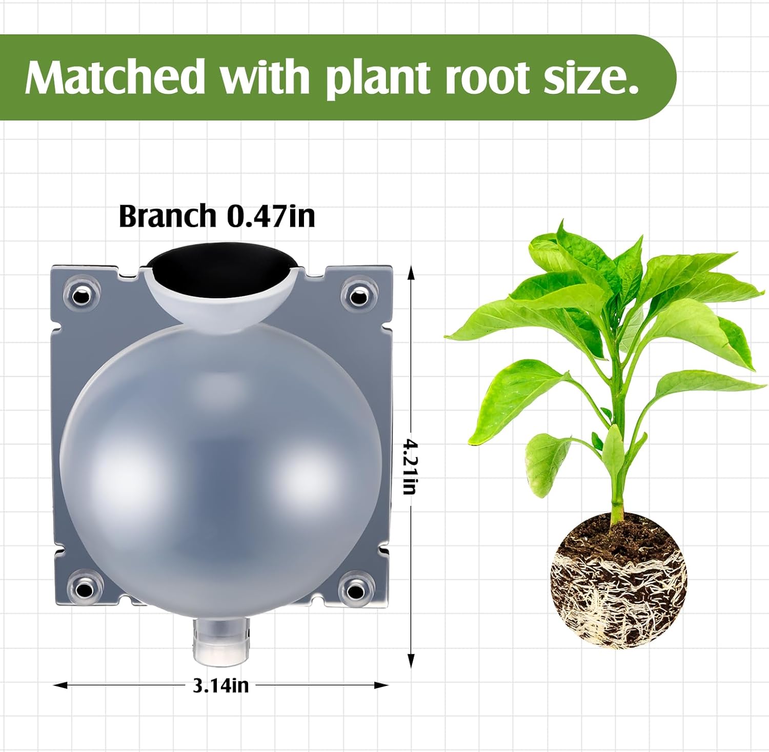 Threehoney 30 Pcs Air Layering Propagation Kit Reusable Half Black Half Transparent Grafting Ball Air Layering Pods Propagation Box Plant Rooting Grafting Box for Plants, Medium