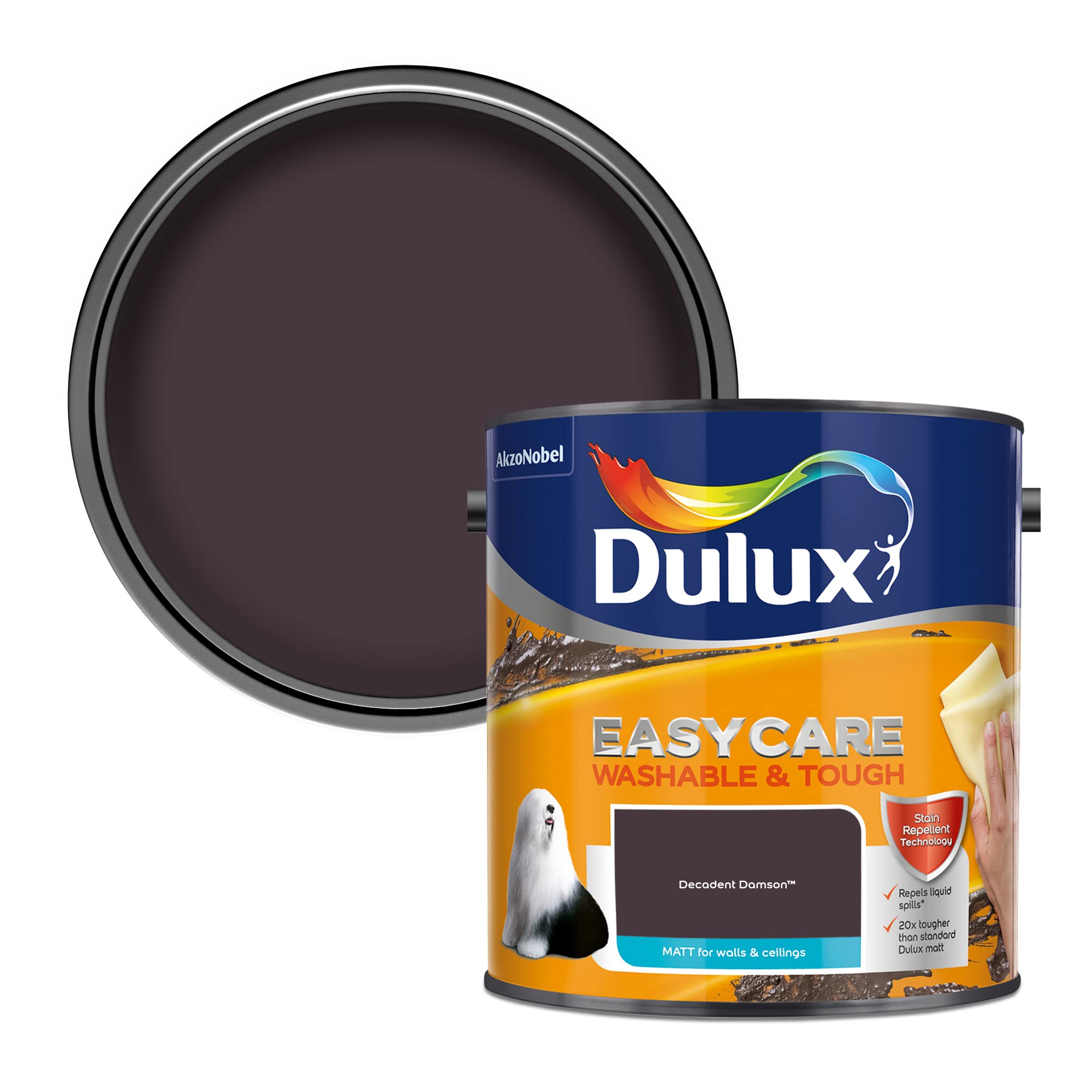 Dulux Decadent Damson Easycare Washable & Tough Matt Emulsion Paint - 2.5L