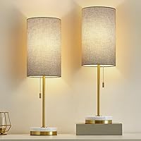 Vista 11 de Juego de 2 lámparas de escritorio y lámpara de mesa, lámparas de noche para mesitas de noche, modernas lámparas de mesa pequeñas con base de mármol