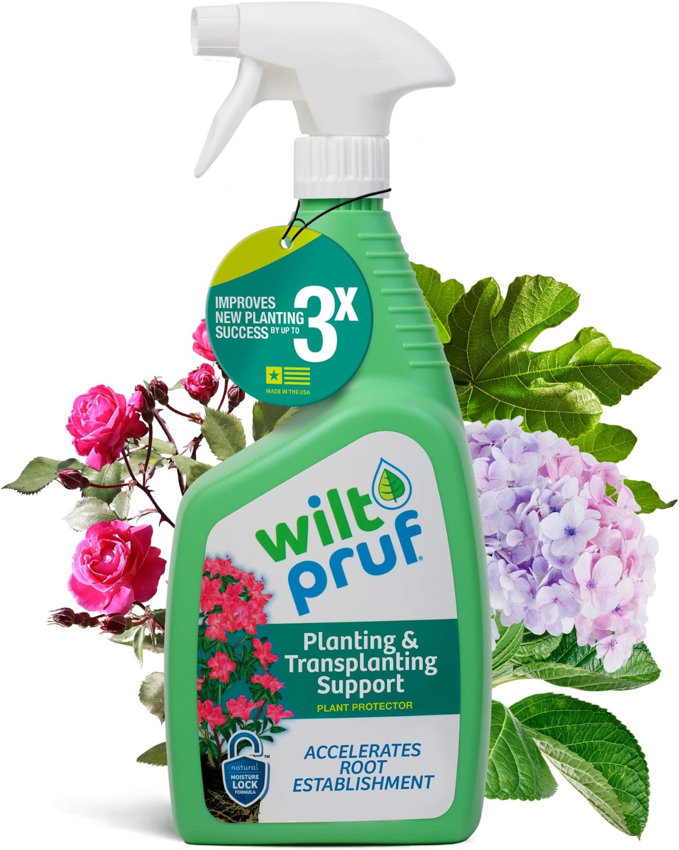 Wilt-Pruf® Transplant Support | Plant Protector | Easier Transplanting | Ready-to-Use Trigger Sprayer, 1 Quart (32 oz)