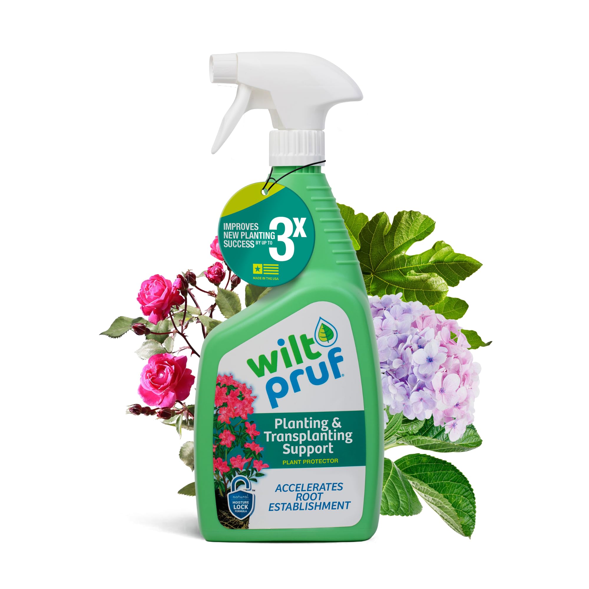 Wilt-Pruf® Transplant Support Spray | Reduces Transplant Shock and Moisture Loss | Organic Plant Protector (32 oz)