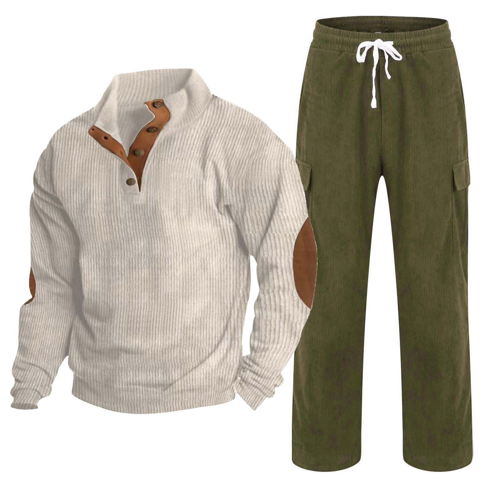 Générique Completo da uomo estivo chic camicia pantalone, set da uomo chic e casual, tuta comfort quotidiano, tuta casual vintage, abbigliamento running palestra fitness, outfit oversize urbano