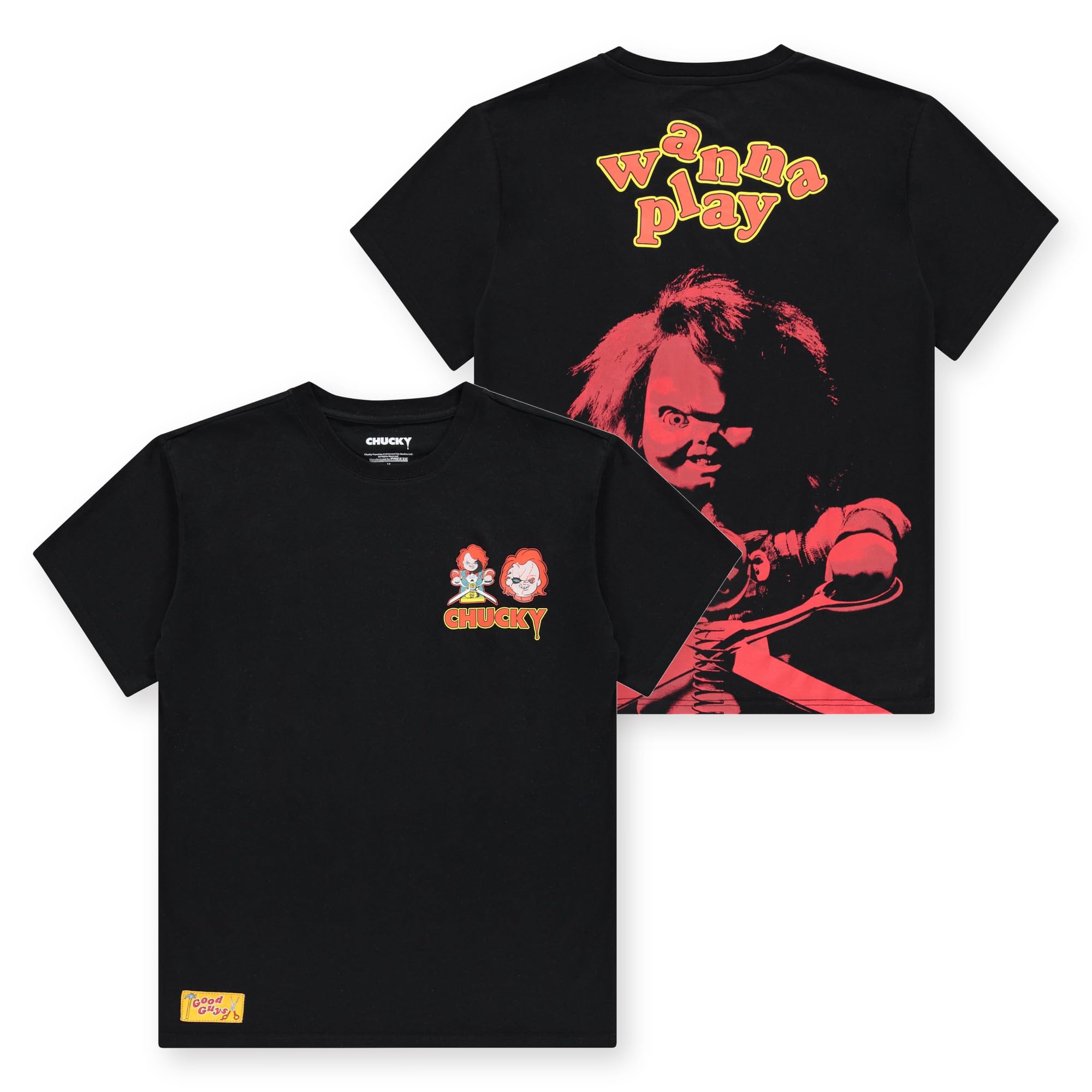 Amazon.co.jp: チャッキーメンズチャイルドプレイTシャツ-フロントと
