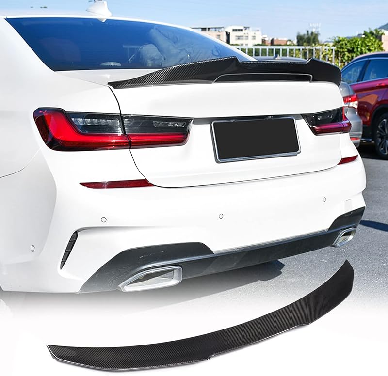 Alerón de maletero de fibra de carbono compatible con BMW Serie 3 G20 Sedán G80 M3 Alerón 2019-2025 330i 330e M340i Tapa de maletero Highkick Wing Lip Factory Outlet