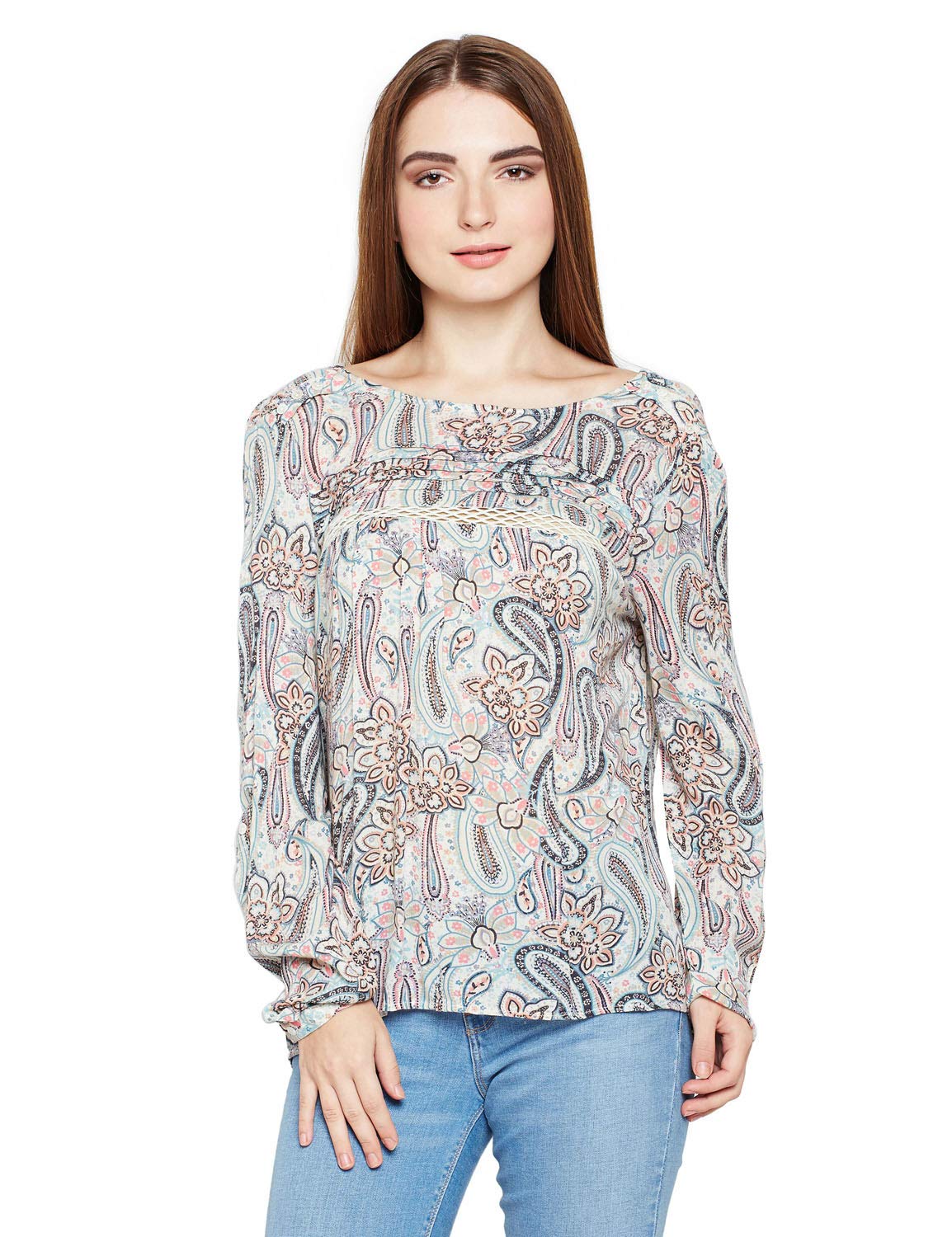 oxolloxo Women's Round Neck Viscose Full Sleeves Printed Top-picture-20